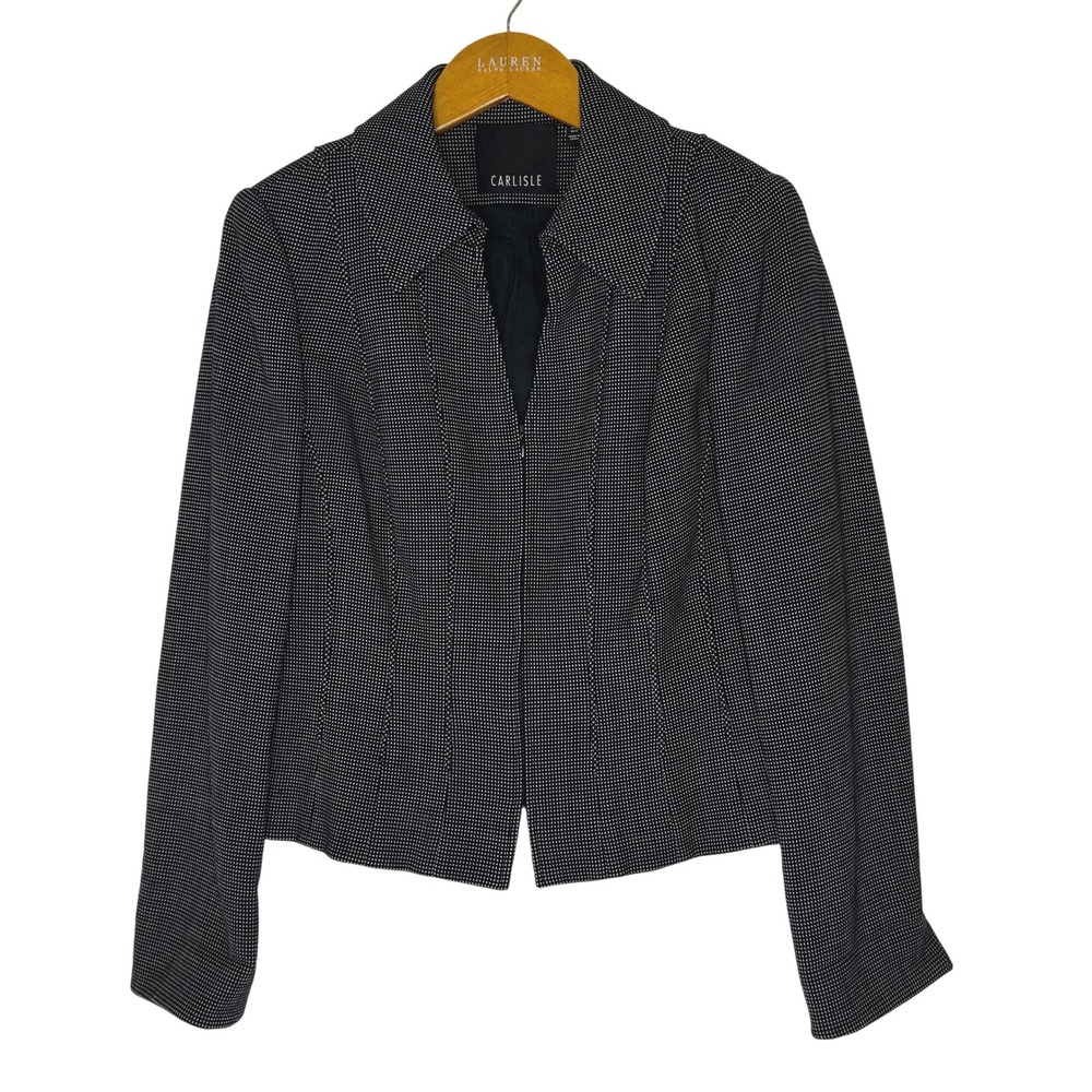 Carlisle Birdseye‎ wool blend zip front jacket Size 10